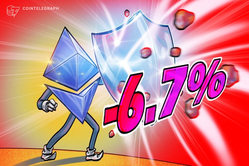 ETH down 6.7% after crypto ‘Black Monday,’ showing more resilience than alts