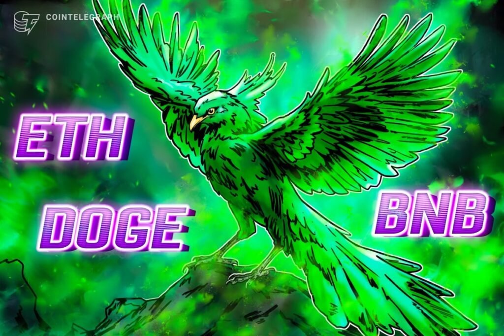 ETH, BNB, DOGE lead as crypto market cap rebounds to T