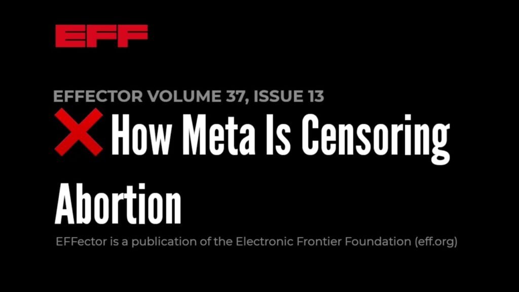 EFFector 37.13 | ❌ How Meta Is Censoring Abortion