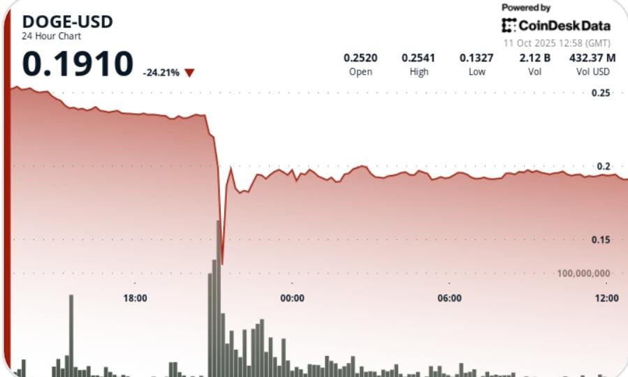 Dogecoin Suffers 50% Flash Crash Dogecoin Suffers 50% Flash Crash