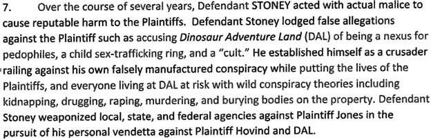 Lawsuit Over Allegations That Young-Earth Creationist Dinosaur Adventure Land Is "Nexus for Pedophiles" Etc. Lawsuit Over Allegations That Young-Earth Creationist Dinosaur Adventure Land Is "Nexus for Pedophiles" Etc.