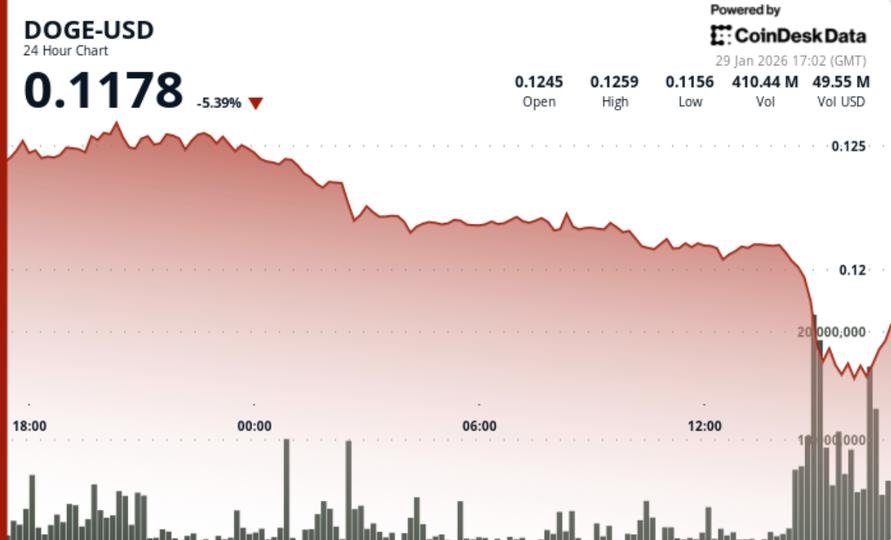 DOGE slumps 7% as bitcoin loses ground in risk-off trade DOGE slumps 7% as bitcoin loses ground in risk-off trade