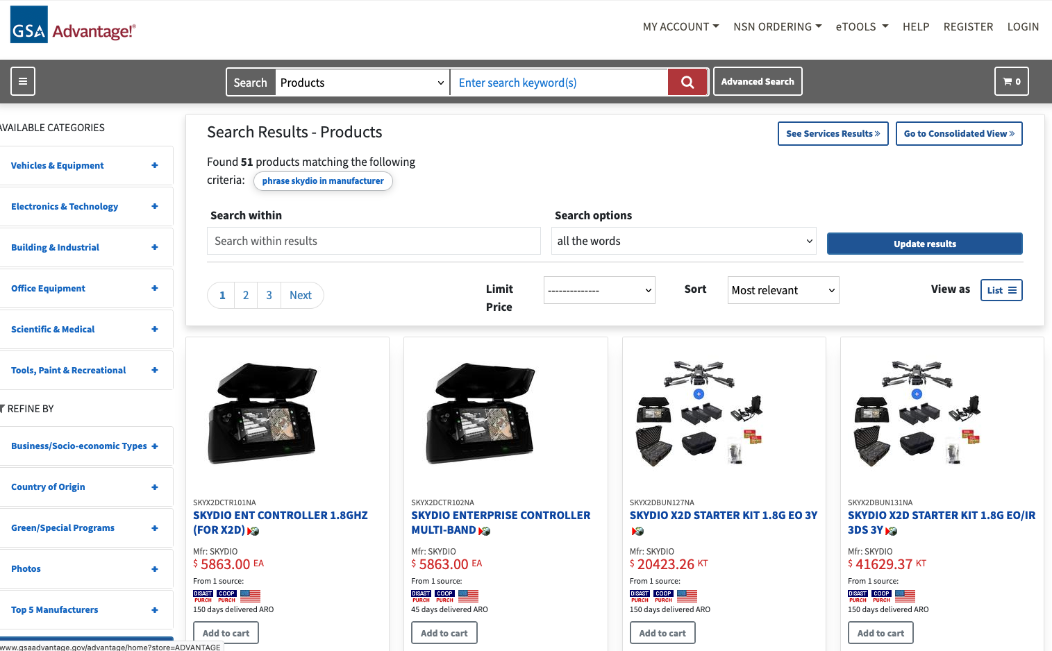 Search results for 50 Skydio drone-related products