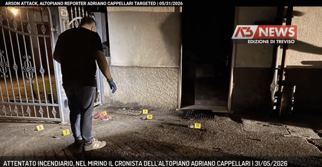Arson attack targets Italian journalist Adriano Cappellari after mob-related threats Arson attack targets Italian journalist Adriano Cappellari after mob-related threats