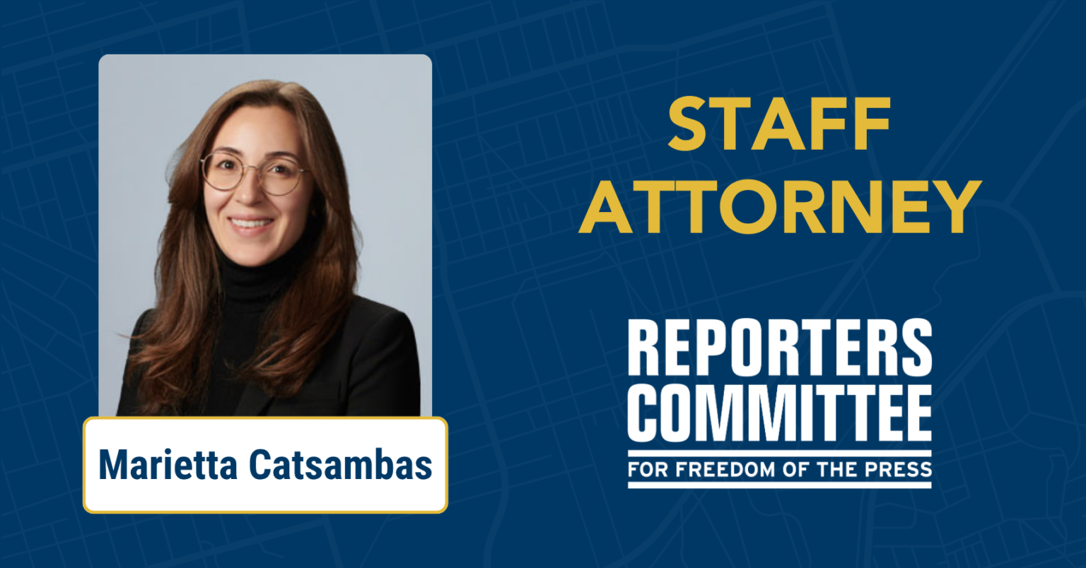 Reporters Committee welcomes attorney Marietta Catsambas to lead amicus practice