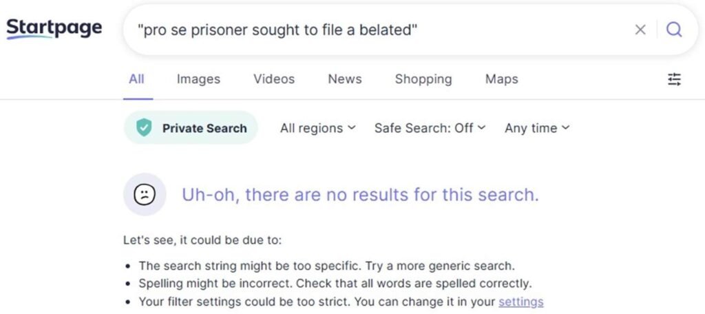 Startpage Search Engine Output Omitting Certain Search Results?