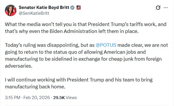 Tariffs Work Great, Says Alabama Senator Who Quietly Asked Trump To Exempt Alabama’s Fireworks, Aluminum, And Airplanes Tariffs Work Great, Says Alabama Senator Who Quietly Asked Trump To Exempt Alabama’s Fireworks, Aluminum, And Airplanes