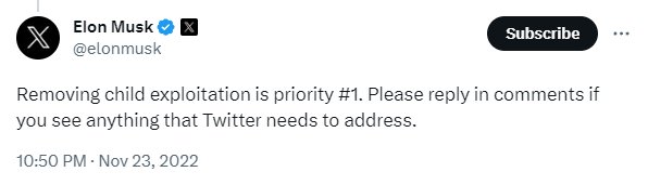 Elon Said Fighting CSAM Was “Priority #1.” A NY Times Reporter With A Script Found 75 Known Images. Elon Said Fighting CSAM Was “Priority #1.” A NY Times Reporter With A Script Found 75 Known Images.
