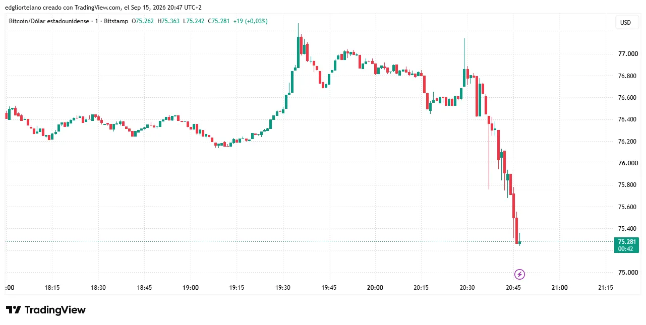 Bitcoin price data. Image: Tradingview